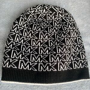 Michael Kors Monogram Black and White Reversible Beanie